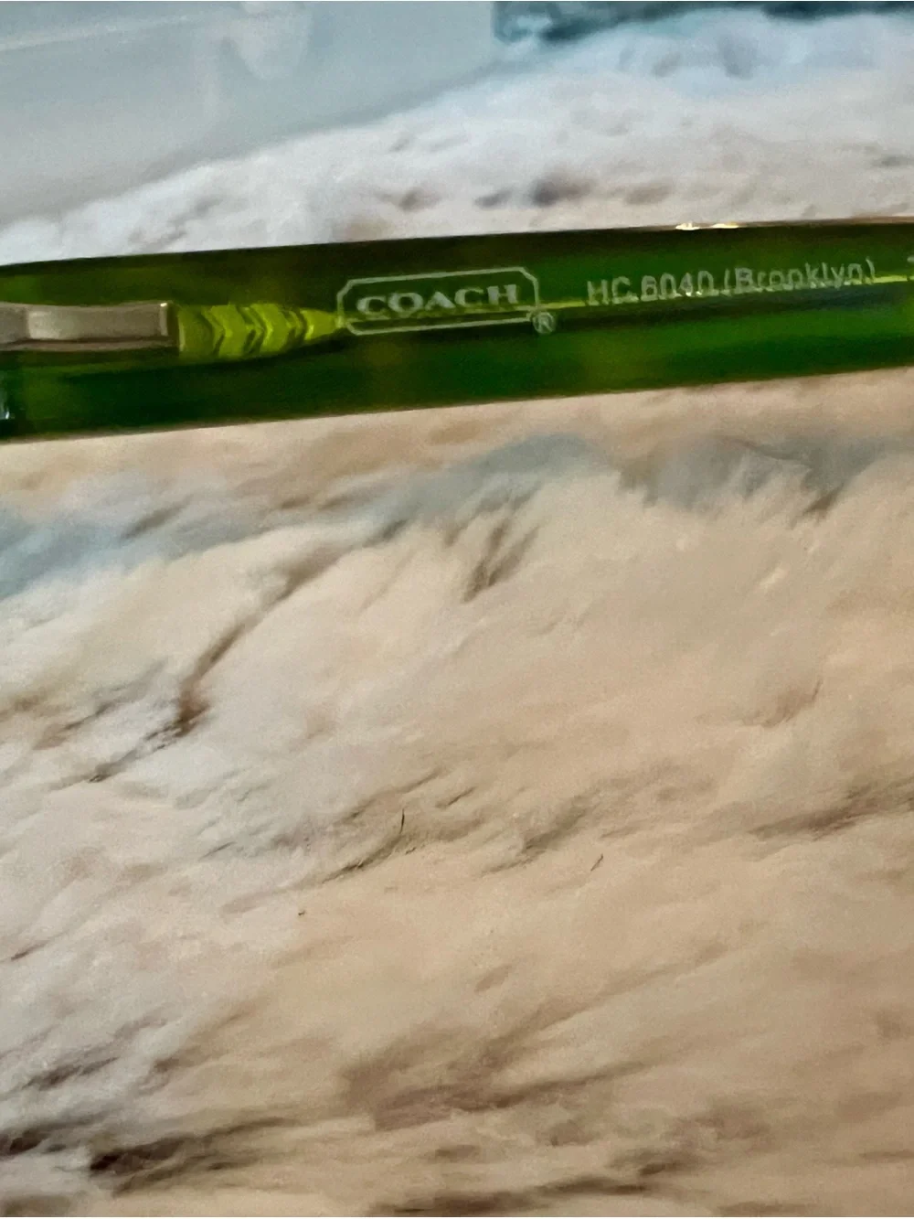 Women's Coach tortoise green Brooklyn Rectangular Gradient Glasses